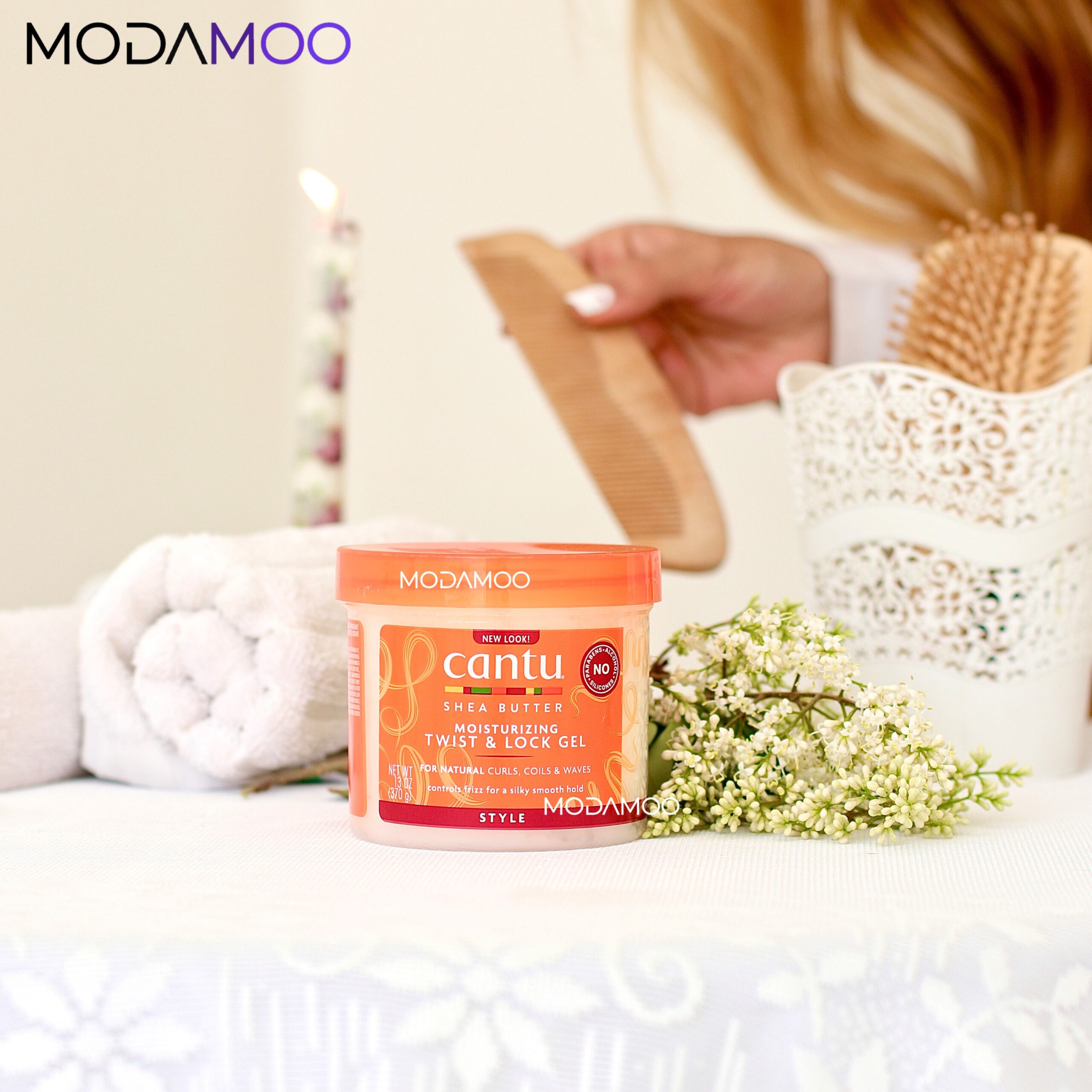 کرم ژل استایل موی فر رطوب رسان کنتو Cantu MOISTURIZING TWIST & LOCK GEL