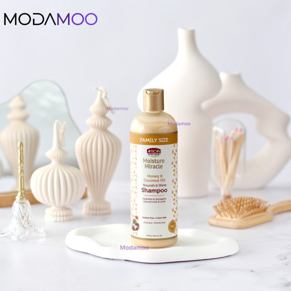 شامپو عسل و روغن نارگیل افریکن پراید African Pride Moisture Miracle Honey and Coconut Oil Shampoo Family Size