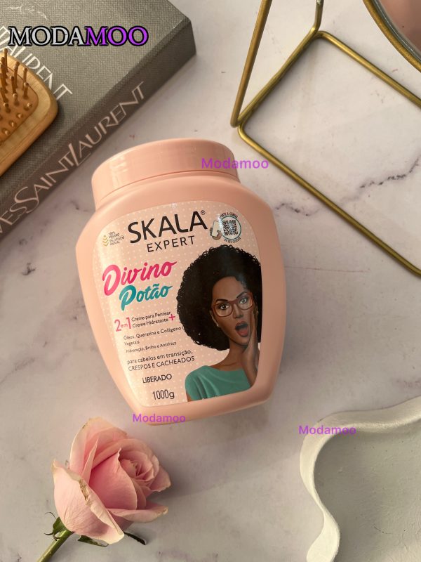 ماسک مو و کرم مو اسکالا Divino Potão مخصوص موهای فر – آبرسان و حالت‌دهنده