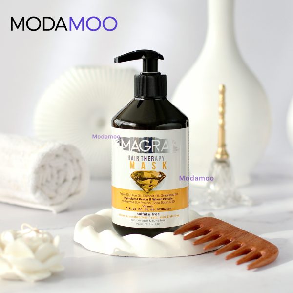 شامپو درمانی تغذیه کننده و آبرسان ماگرای مناسب موی خشک ، فر و آسیب دیده